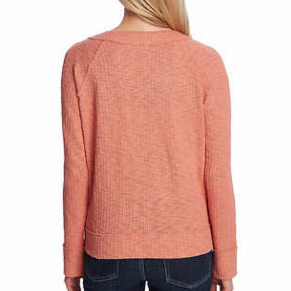 NEW Two by Vince Camuto Cardigan Sweater Slub Knit Pink Coral Textured Ladies S - Picture 5 of 11
